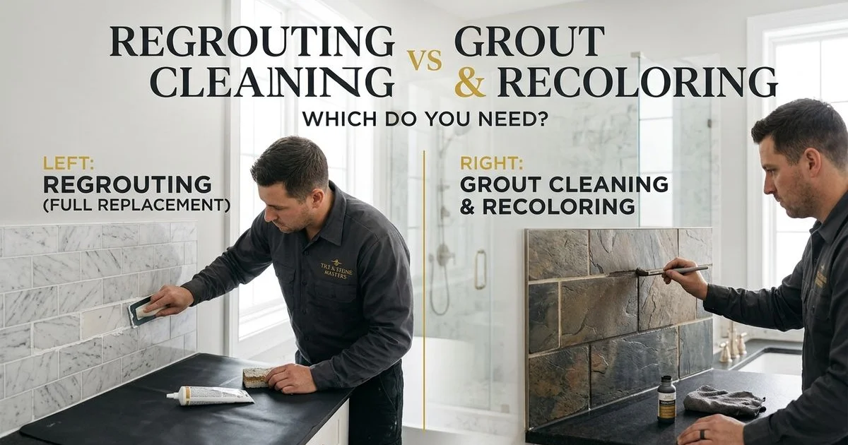 Regrouting vs cleaning and recoloring decision