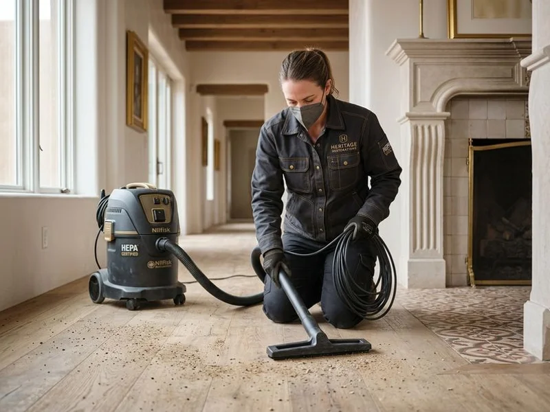 Hardwood floor prep removing desert grit