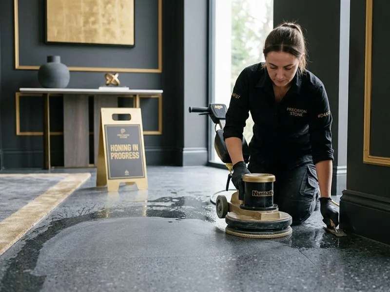 Honing stage of stone restoration